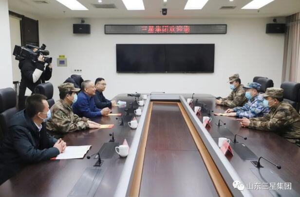 邹平市委常委、人武部部长胡燕龙来山东s36沙龙会集团调研企业民兵编组工作