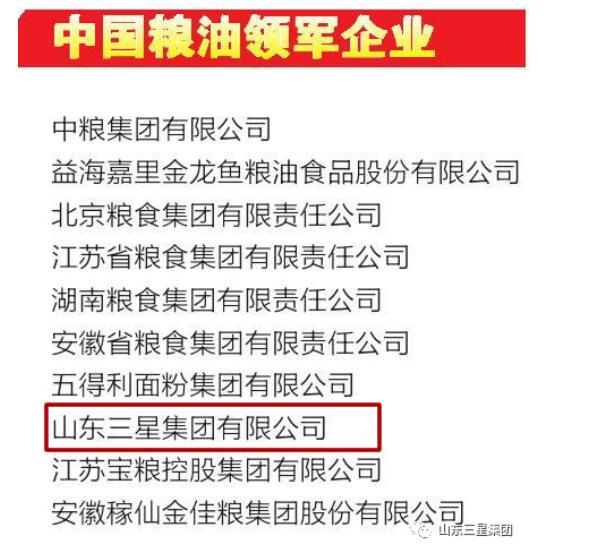 山东s36沙龙会集团获评“中国粮油领军企业”